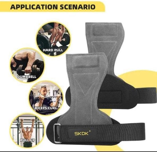 Gewichthef Handschoenen - Trainings Wanten - Krachttraining Gym - Verstelbaar Klittenband - Universele Maat - Grijs — afbeelding 3