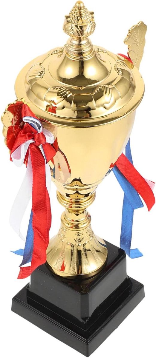 Prijstrofee Kinderen - Wedstrijdbeker Bekers - Klaslokaal Beloningen - Lichtgewicht Plastic - 13 x 13 x 24 cm - Goudkleurig
