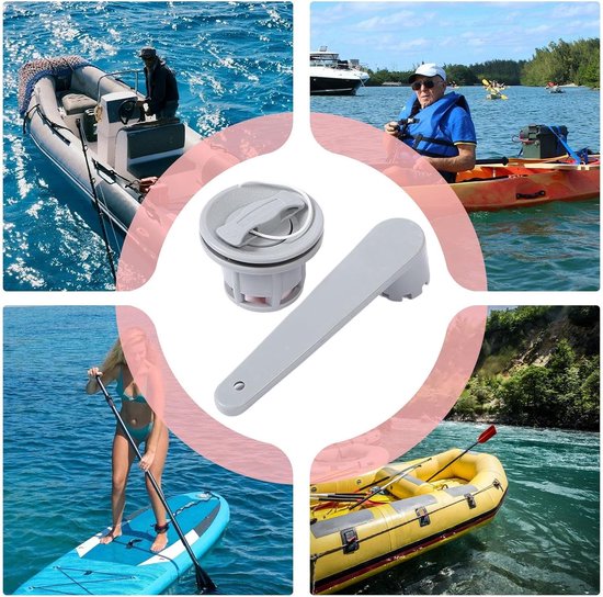 Opblaasbare boot ventiel - Luchtstop accessoire - Watersport onderhoud - Dubbele afdichting ontwerp - 63 x 39 cm - Grijs — afbeelding 3