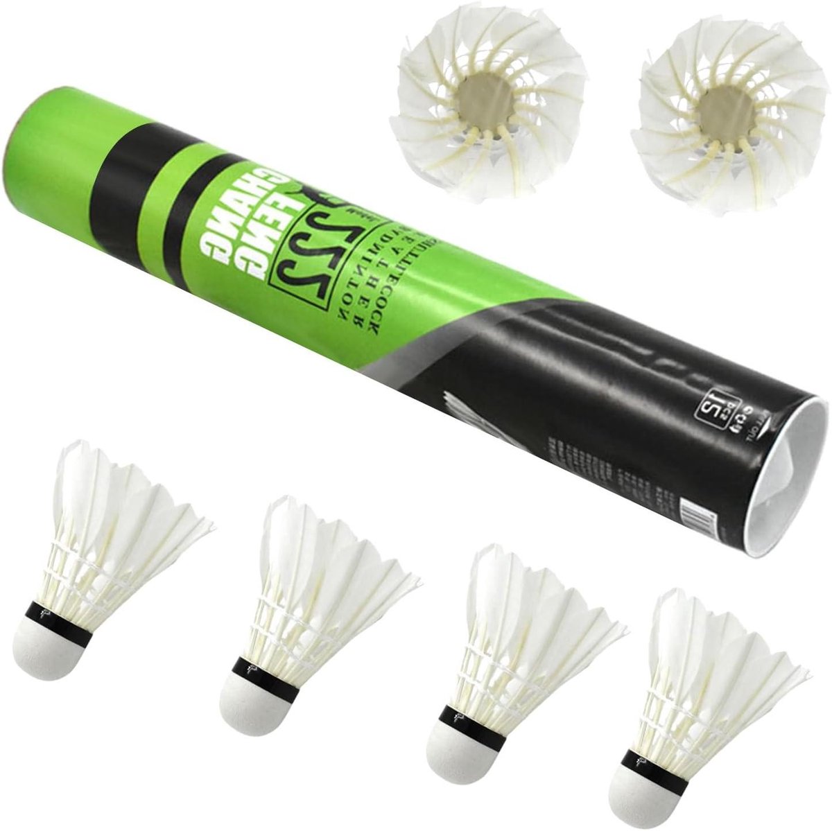 Badminton shuttles - Veerballen set - Sport training - Duurzame schuimkop - 12 stuks - Wit