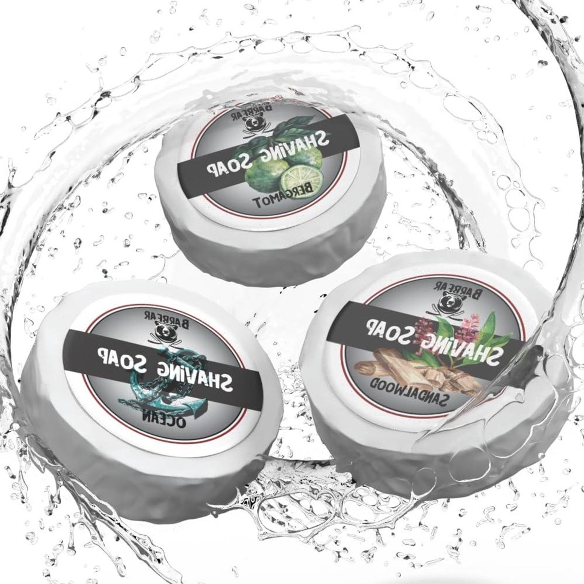 Scheerzeep Geschenkdoos - Handgemaakte Zepen - Zacht Scheren - Jumbo Formule - 3x 100g - Niet Gespecificeerd