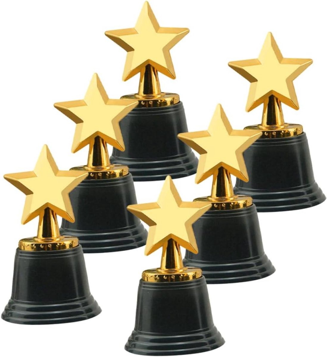 Trofee Bekers - Prijs Bekers - Wedstrijden Winnen - Gouden Ster Design - 6 Stuks - Goud