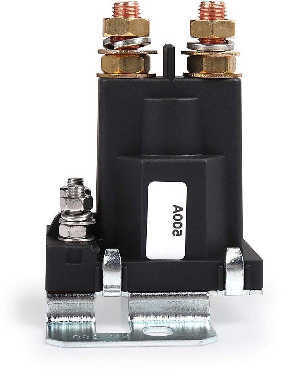 Startrelais 500A - Magneetschakelaar Relais - Dubbele Batterijen - Waterbestendig Fenol Plastic - 12V DC - Zwart