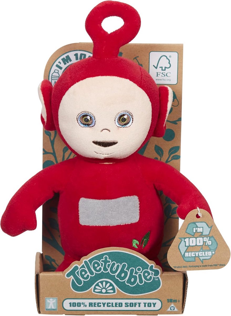 Pluche Knuffel Pop Rood 24 cm Gemaakt van Gerecyclede Materialen