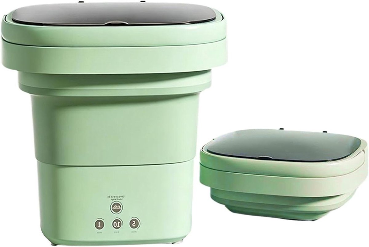 Draagbare Wasmachine Opvouwbare Mini Kleding Reinigen Stille Werking 6 Liter Capaciteit Groen
