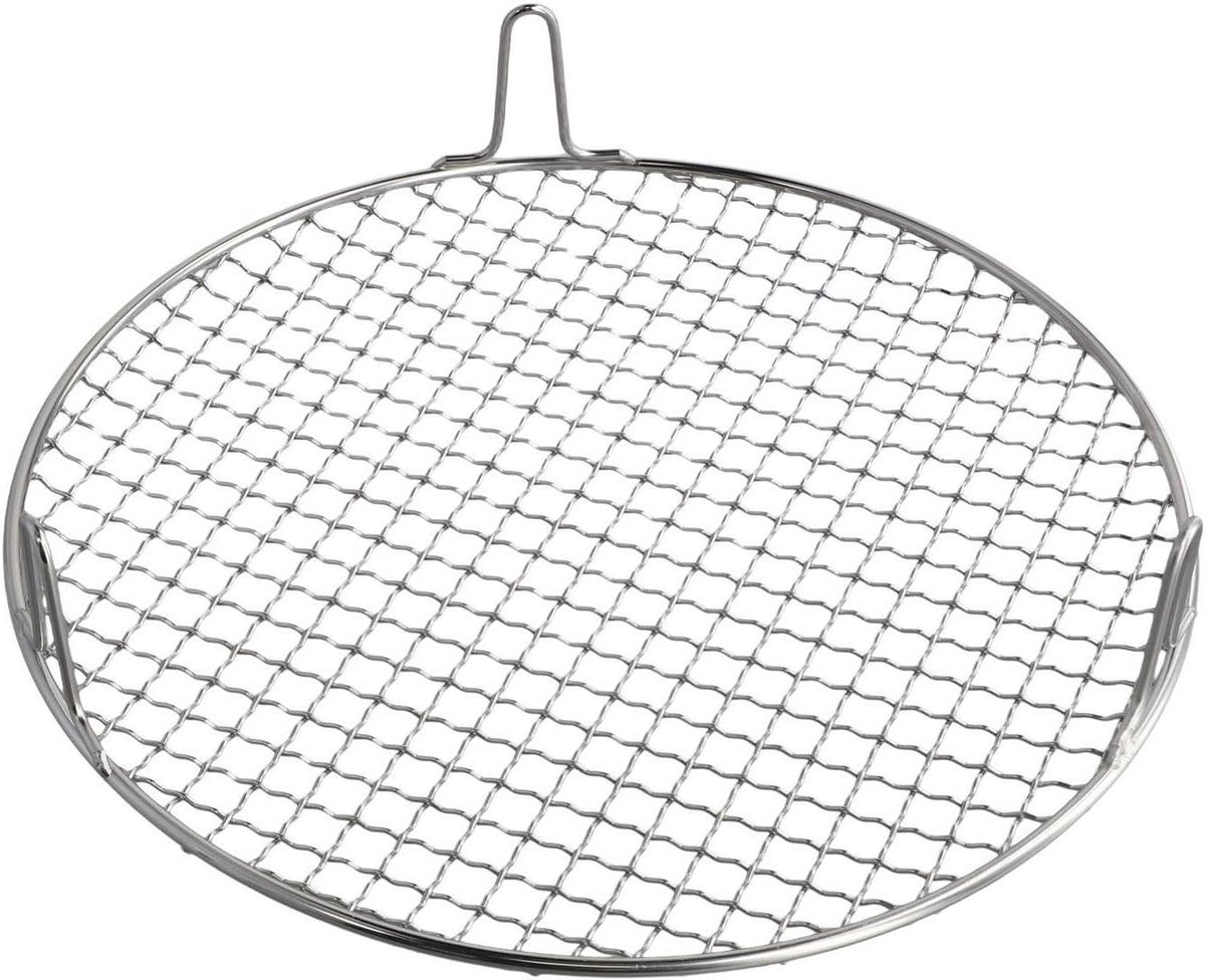 Grillrooster Rond - Camping Rooster - Buiten Koken - Roestvrij Staal - 305 cm - Zilver