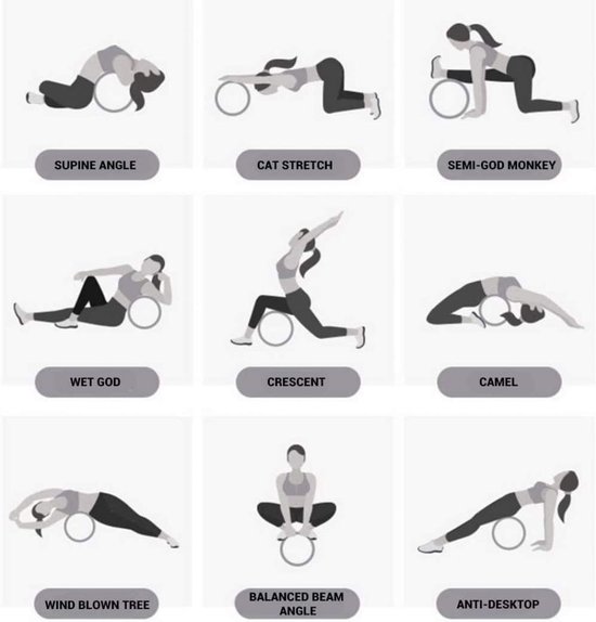 Yoga Wiel - Flexibiliteit Wiel - Verbeteren Houding - Sterke ABS Binnenbuis - 32.5 cm Diameter - Natuurlijk Kurk — afbeelding 3