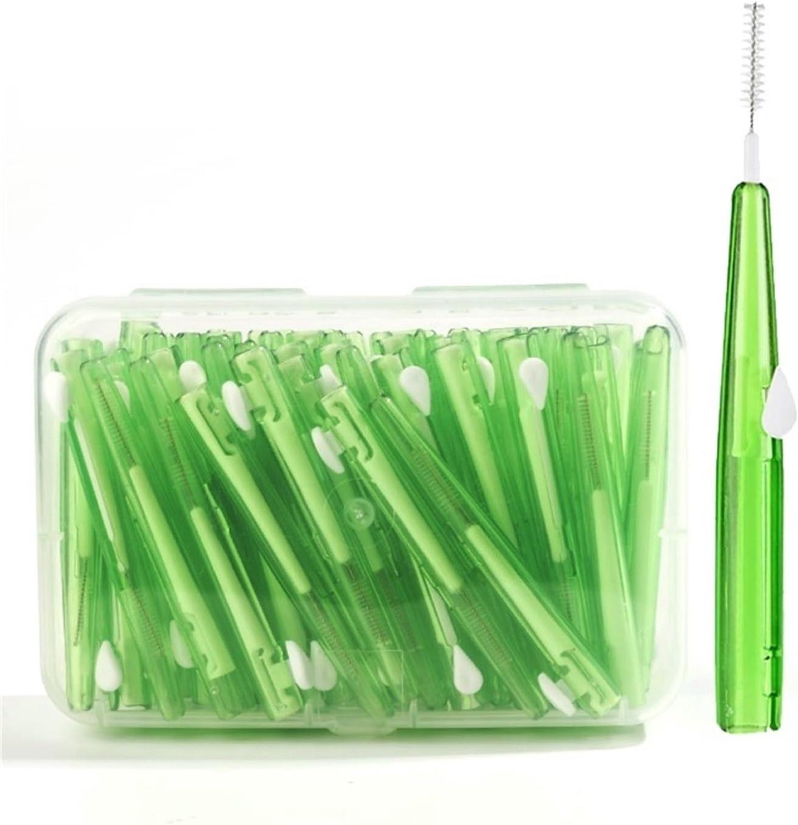Interdentale borstels - Tandenstokers - Mondhygiëne - Ergonomisch ontwerp - 60 stuks - Groen