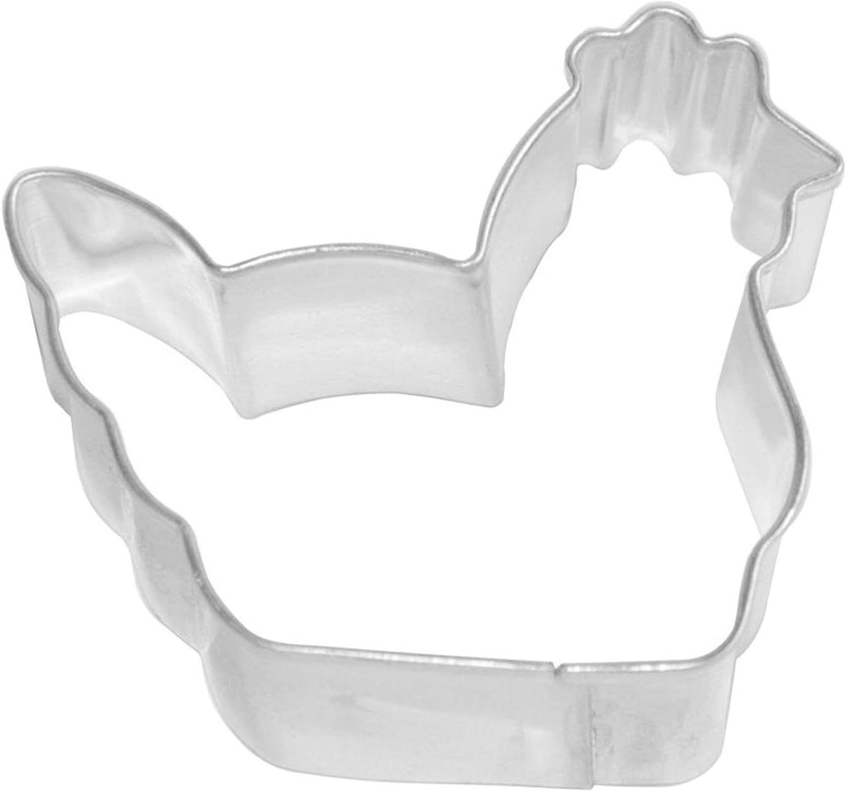 Uitsteekvorm Hen - Koekjesvorm Dier - Taarten Versieren - Stevig Metaal - 6 cm - Grijs