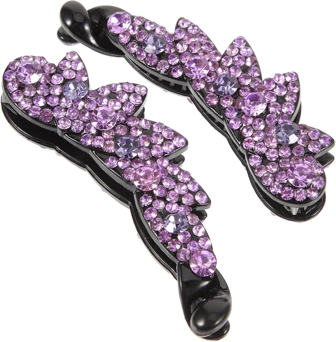 Bananenklemmen Strass - Haarklemmen Dames - Haar Styling - Elegante Versiering - 85 cm - Violet