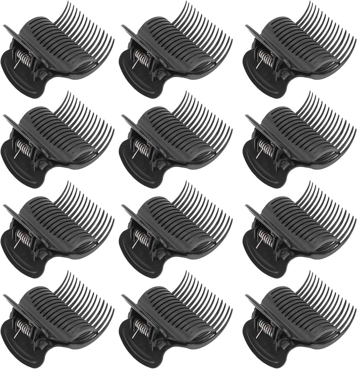 Haarroller Clips - Krulspeld Houders - Haar Stylen - Hitte Isolatie - 12 Stuks - Zwart