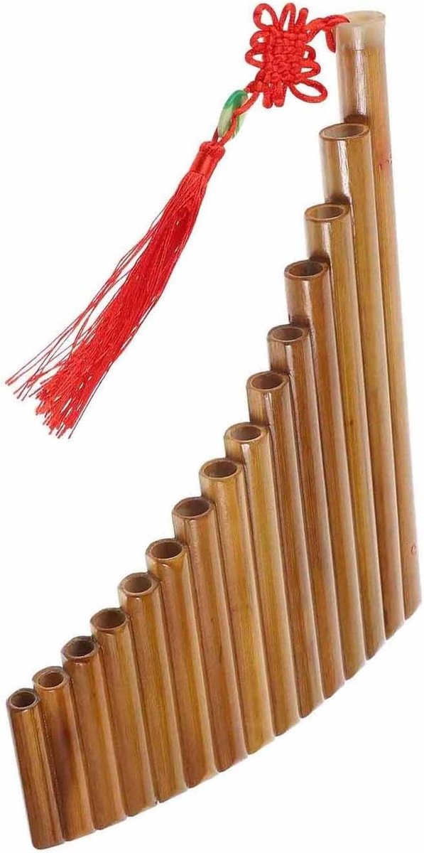 Panfluit - Houten Instrument - Muziek Maken - 15 Gaten Professioneel - 28 cm - Bruin