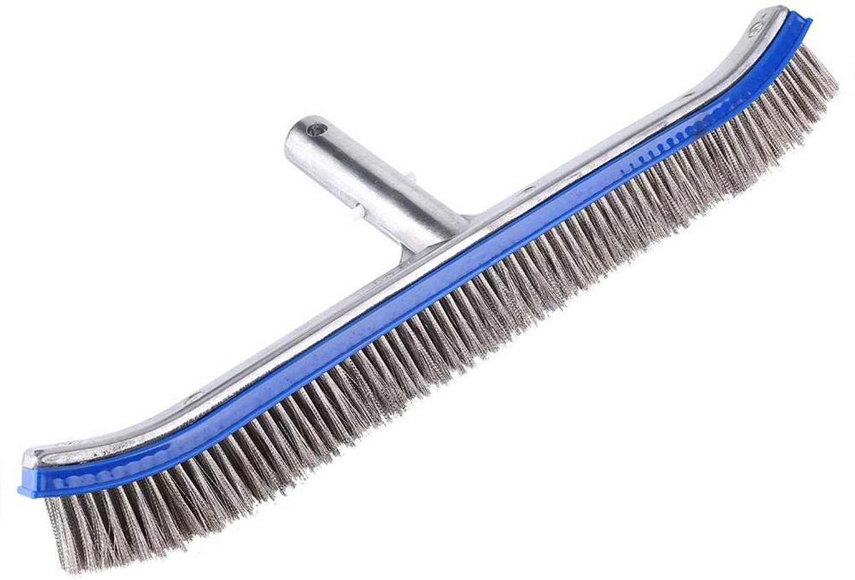 Dailygoods - Dailygoody - Swimming Pool Brush - Stalen Borstel - Effectieve Reiniger voor Zwembad - 43 x 16 x 5 cm - Voor Wanden en Bodem - Handige Pool Cleaner