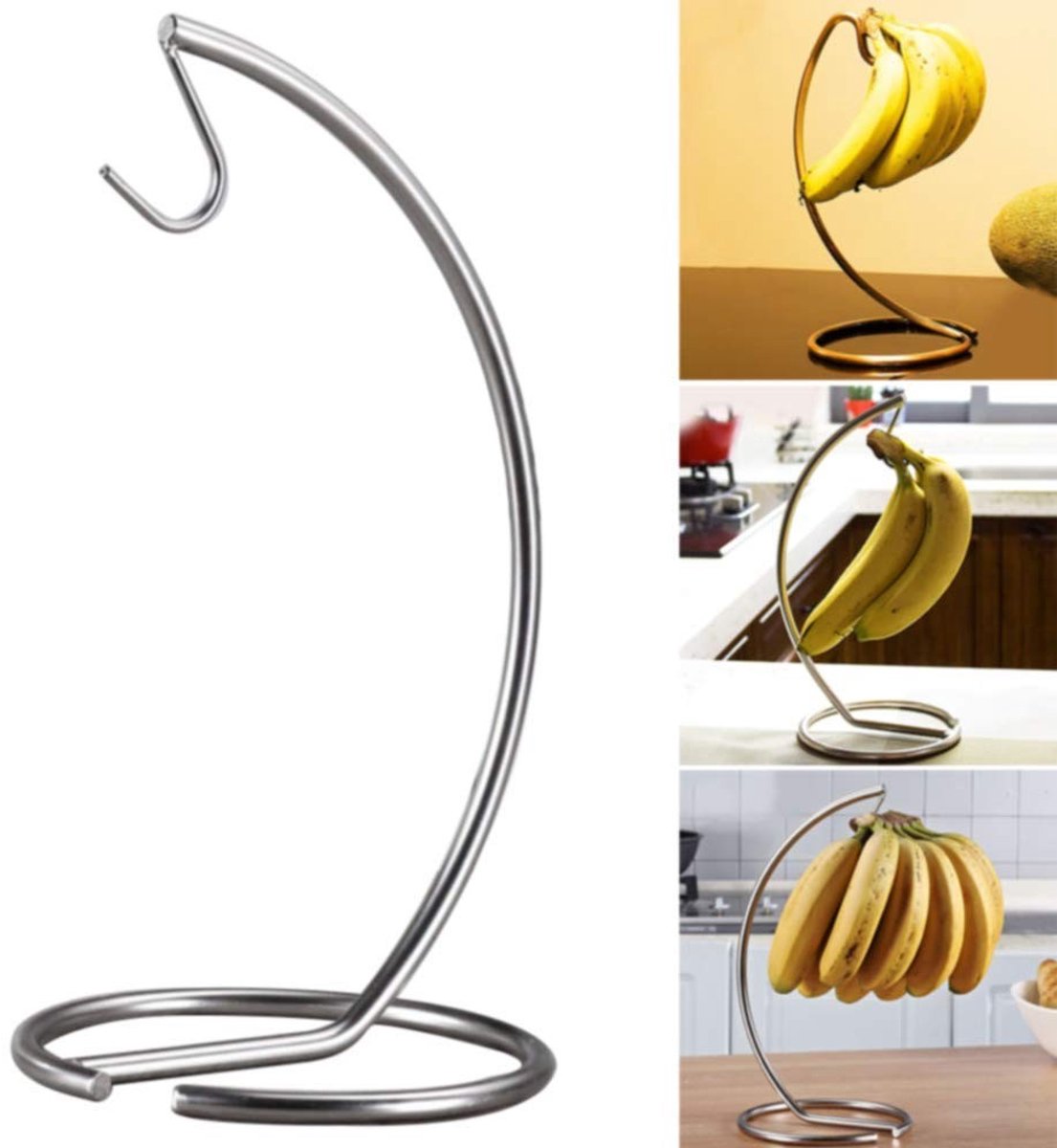 Dailygoods - RVS Banaan Houder voor Thuis Keuken