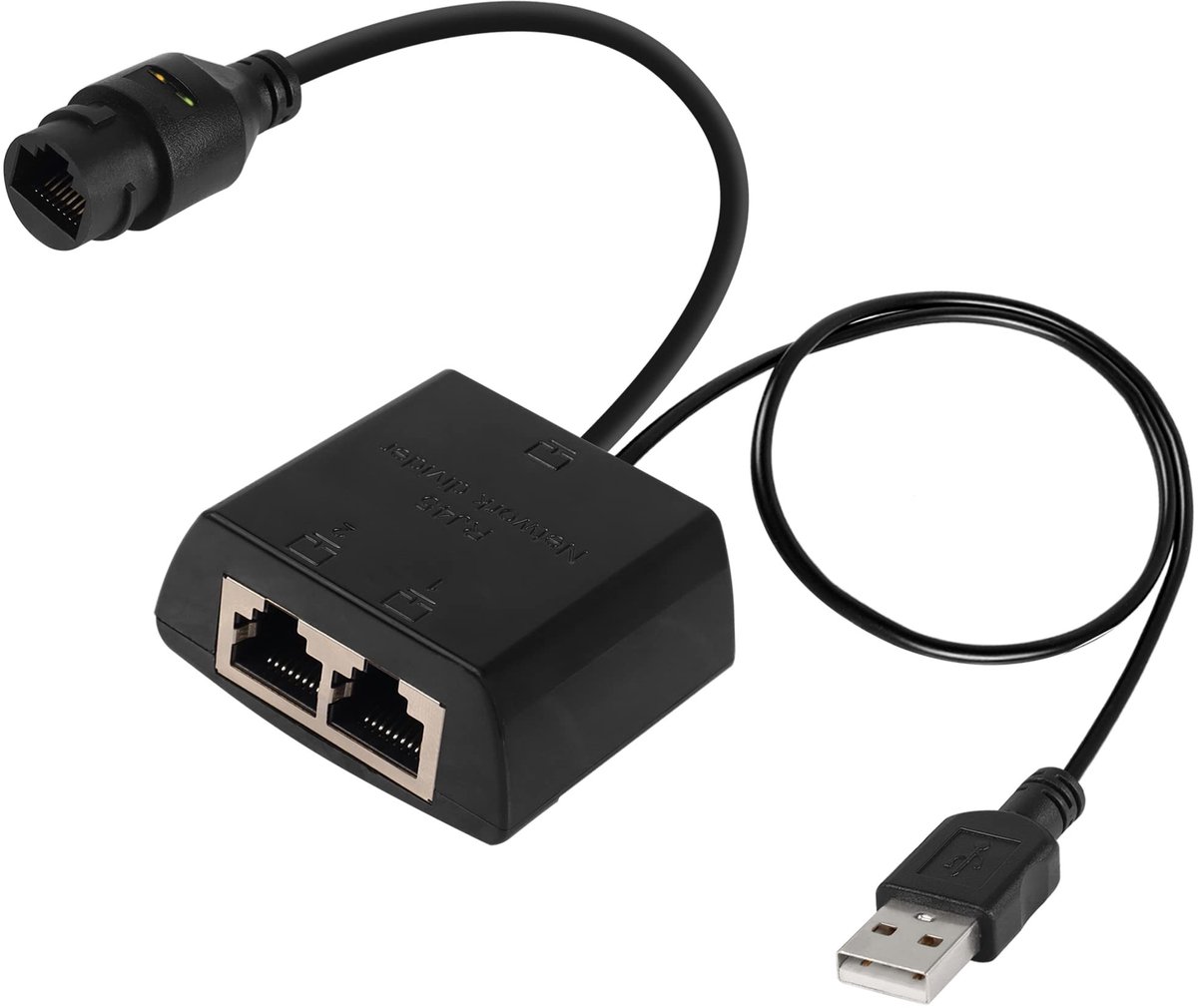Dailygoods - RJ45 Netwerk Splitter voor Twee Poorten Ethernet Verbinding
