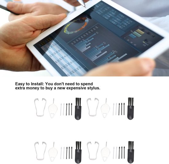 Dailygoods - Vervangingsset Stylus Penpunten voor Galaxy Tab S7 FE, 4 Sets — afbeelding 4