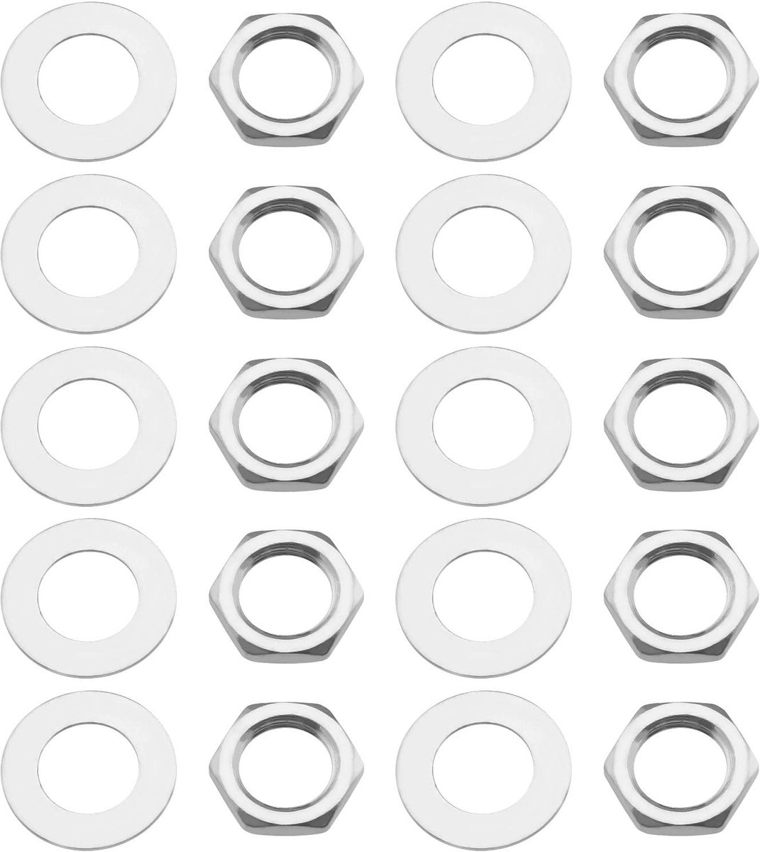 Dailygoods - Set van 30 Gitaar Input Jack Moeren en Washers M8