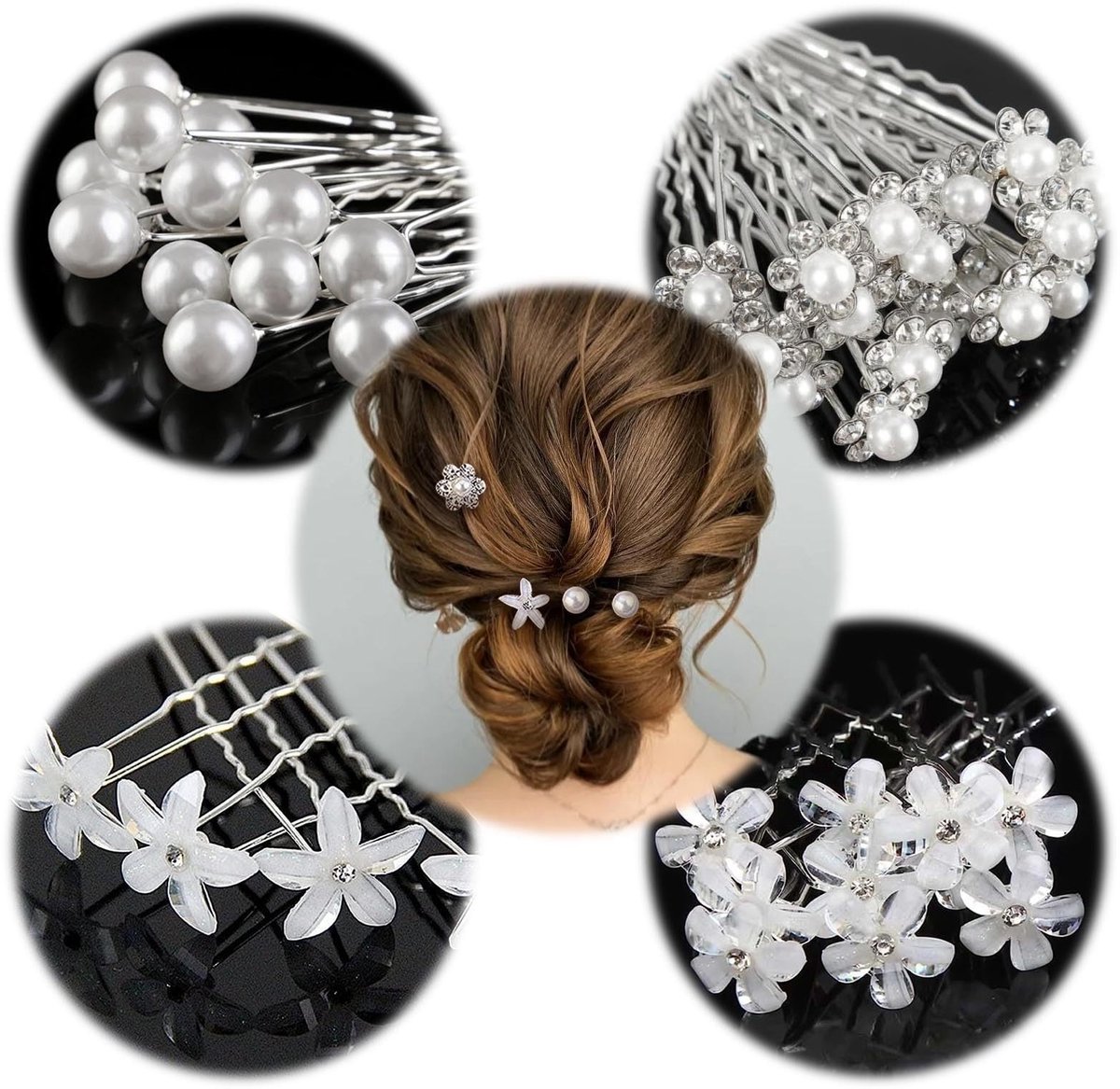 Dailygoods - Cosensi - Set van 20 Parel Haarspelden voor Bruidsaccessoires
