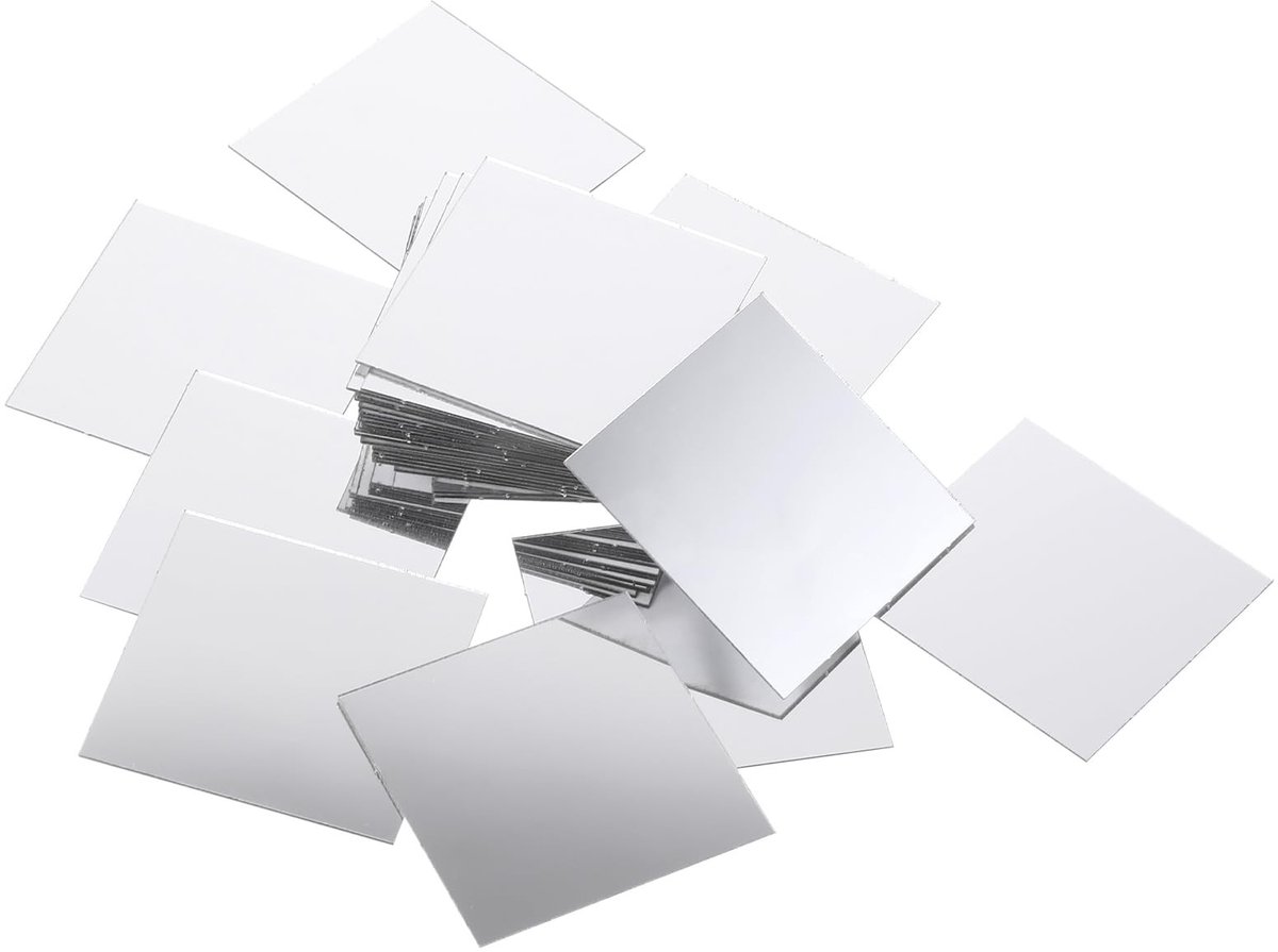 Dailygoods - Set van 50 Spiegeltegels van Acryl voor Wandmontage