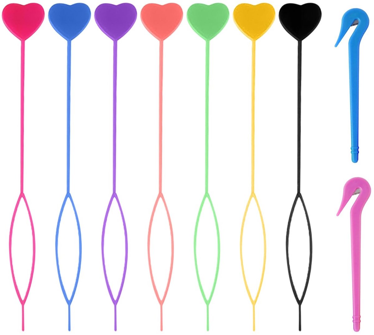 Dailygoods - Set van 9 Vlechtgereedschappen en Haarelelastiekjes