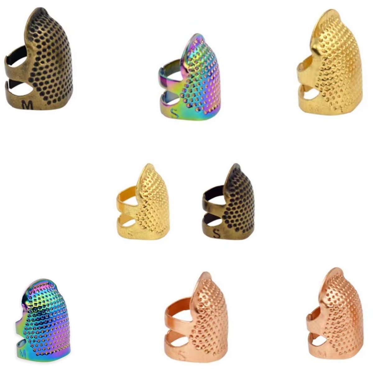Dailygoods - Set van 8 Metaal Vingerhoeden voor Veilig Naaien