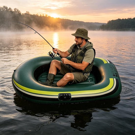 Opblaasbaar bootvlot - Verdikte antislip opblazende waterscooter, lekvrije PVC-stijl drijvende boot voor volwassenen kinderen, zwembad meer rivier watersport, outdoor zomer zwemmen vrije tijd — afbeelding 4