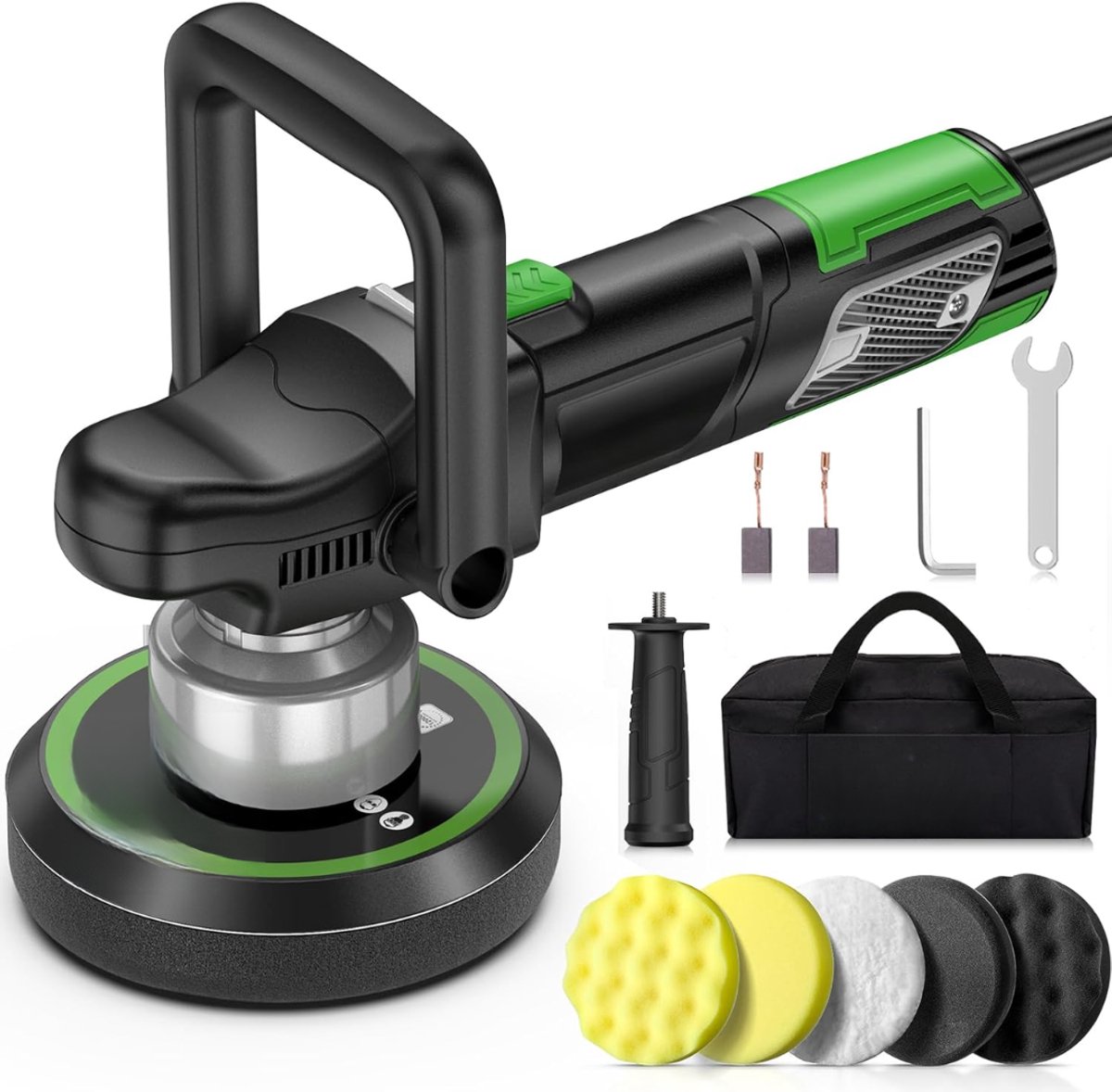 TIM® Polijstmachine Auto - Excentrische Polijstmachine - Polijstmachine - Groen - 16cm x 38cm x 17cm