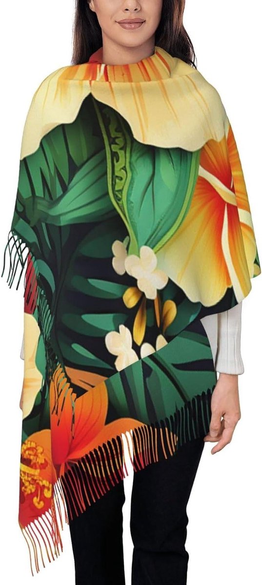 Scarf for Women Large Warm Soft Scarves mid century modern prints Scarf Tassel Scarves Autumn Winter Scarf Wraps