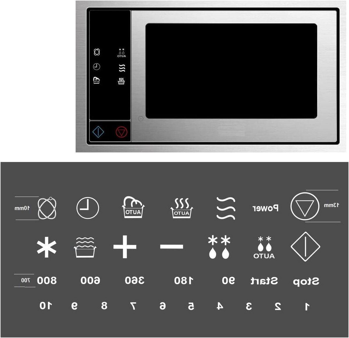Magnetron Stickers - Symbool Markering - Keuken Hulp - Verwijderbaar Zonder Sporen - 10 mm Symbool - Wit Transparant