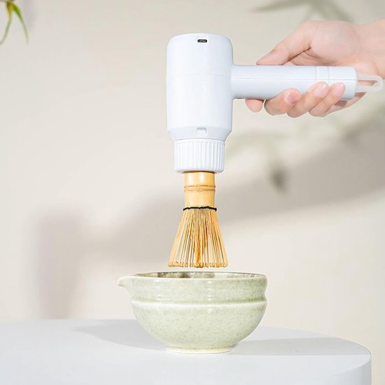 Elektrische Matcha Klopper - Drankmixer Roerder - Dranken Mengen - Snel Mixen 10 Sec - 20.5 x 13 cm - Wit — afbeelding 5
