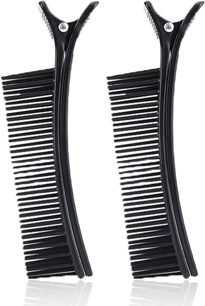 Haarstylingclips - Haarpartitieclips - Professioneel Knippen - Hogedrukveer - 2 Stuks - Zwart
