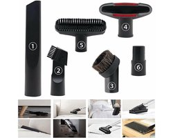 Stofzuigeraccessoireset - 6-delige set - Geschikt voor stofzuigers Geschikt voor een mondstukdiaGeschikt voorer van 32 mm tot 35 mm - Geschikt voor mondstukken van Karcher, Rowenta, Hoover, Xoiture, Bosch en Miele.