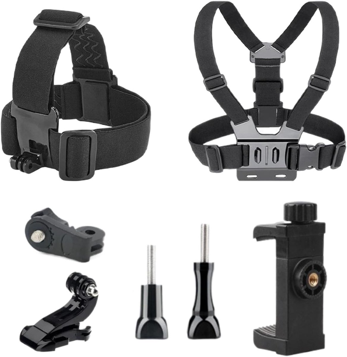 Borst Harnas - Camera Mount - Actie Filmen - Verstelbare Banden - 20 x 19.9 x 8.4 cm - Zwart
