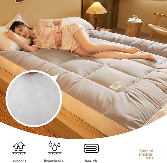 Futon Matras - Vloermatras Tatami - Comfortabel Slapen - Ademend en Zacht - 180x200CM - Paars — afbeelding 5