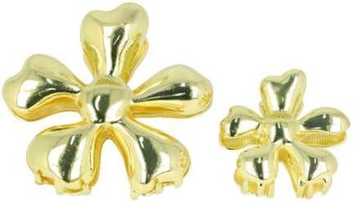 Haarclips Bloemenvorm - Bloemenclips - Haar Stylen - Vaste Hinge - 5-8 cm - Goud
