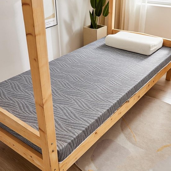 Vloerbed Campingmat - Opvouwbaar Schuimkussen - Kamperen Logeren - Traagschuim Ondersteuning - 90 x 190 cm - Grijs — afbeelding 2