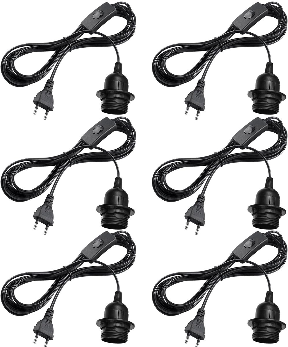 Dailygoods - E27 Lamphouder met Schakelaar en 3,5 m Kabel