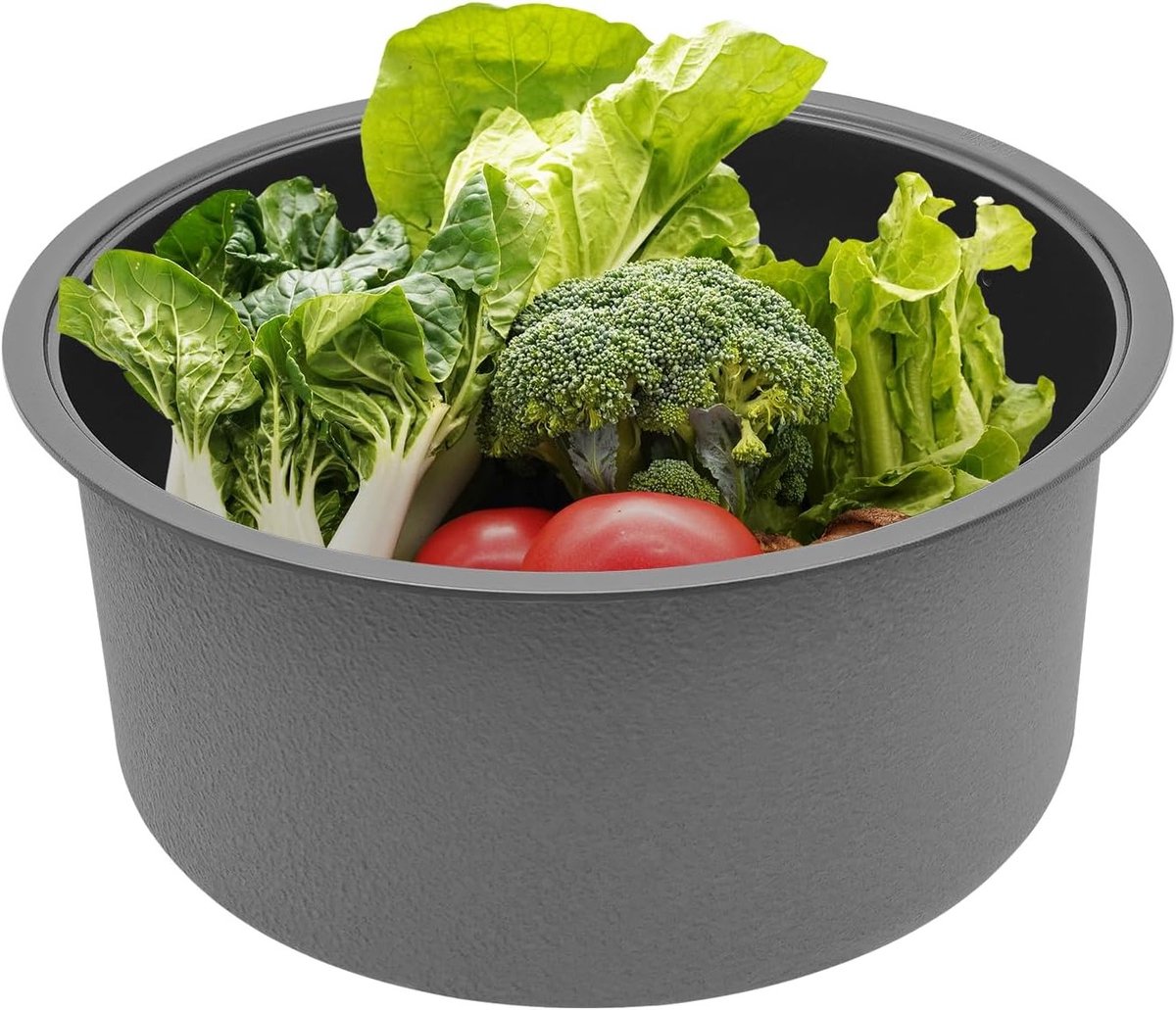 Ronde keukenspoelbak voor aanrecht, ideaal voor woningen en restaurants, 40 x 20 cm, duurzaam en functioneel