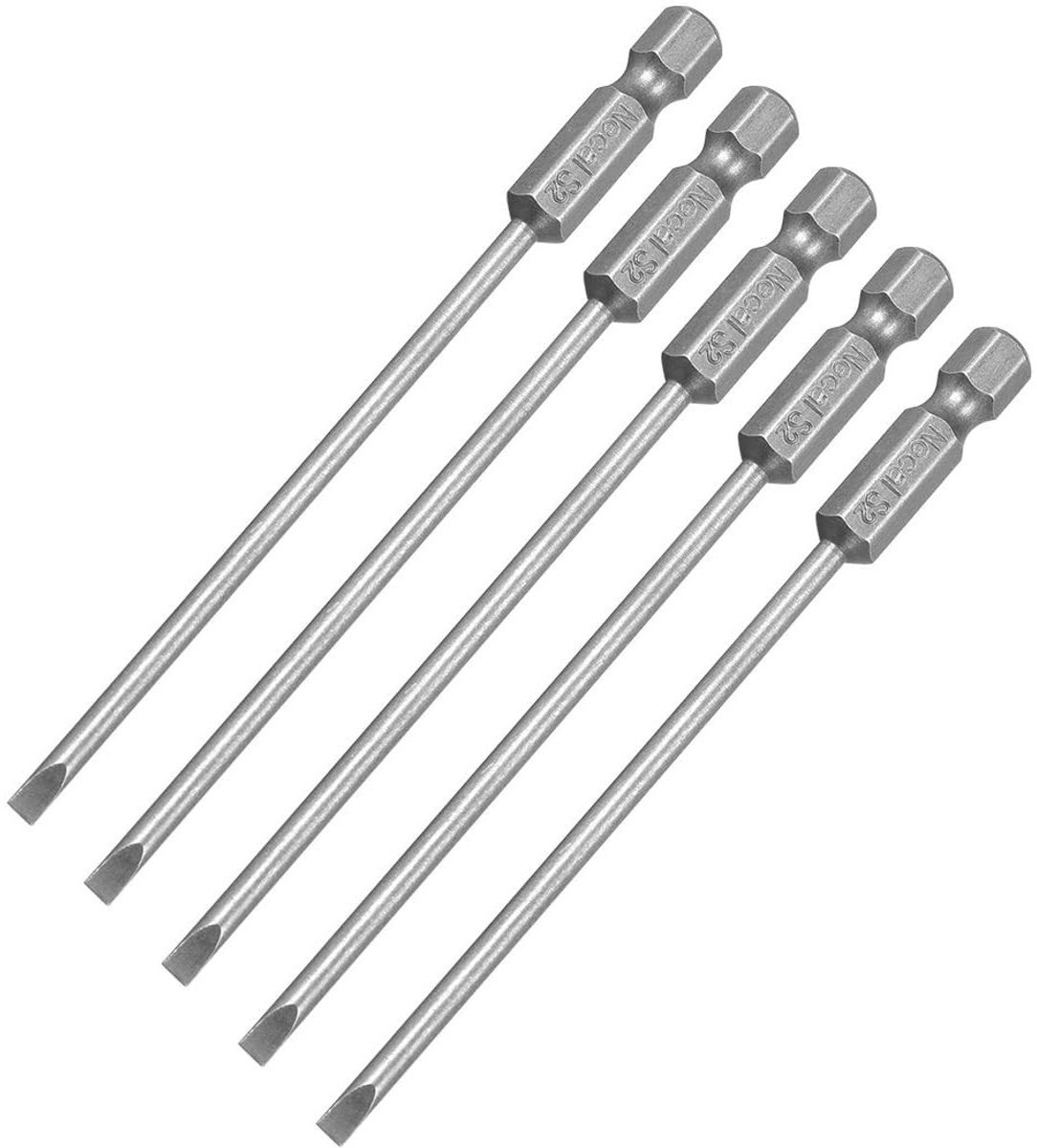 Dailygoods - 3mm Magnetische Schroevendraaier Bits Slotted Tip 5 stuks
