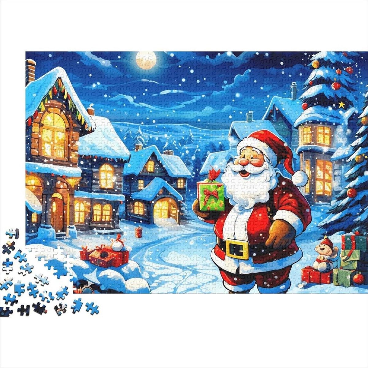 Kerstman Puzzel - Volwassen Puzzel - Ontspannend Spel - Gerecycled Materiaal - 1000 Stukjes - Kerst
