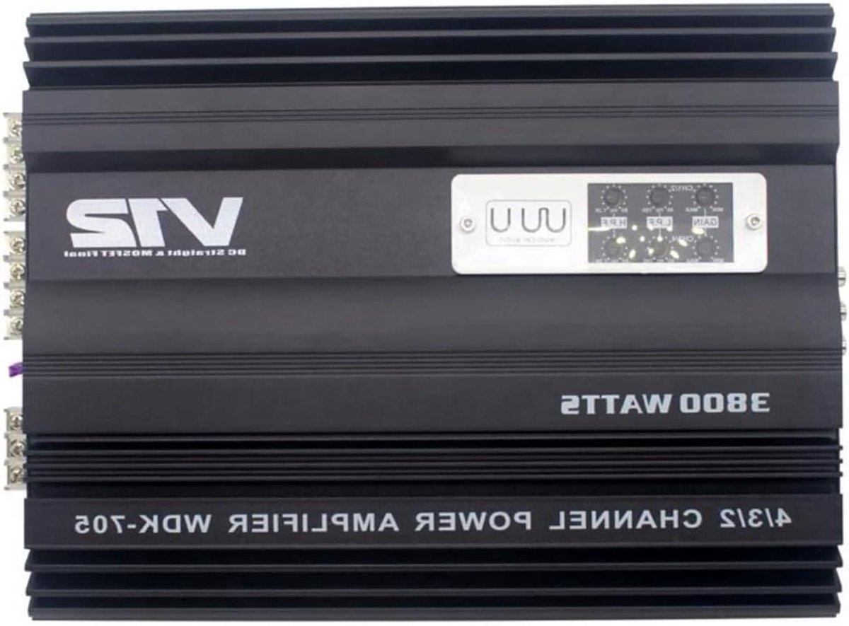 Audio Versterker - 4 Kanaals - Auto Geluid - Dual Bass Output - 3800 W - Zwart