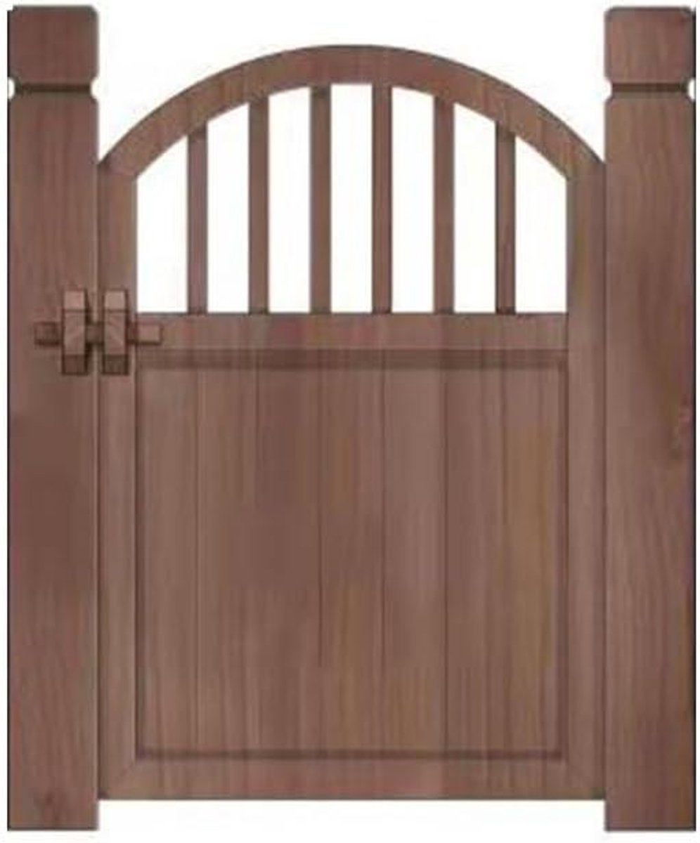 Houten Tuinpoort - Enkele Deur - Buiten Toegang - Aanpasbare Maat - 80 x 80 cm - Bruin