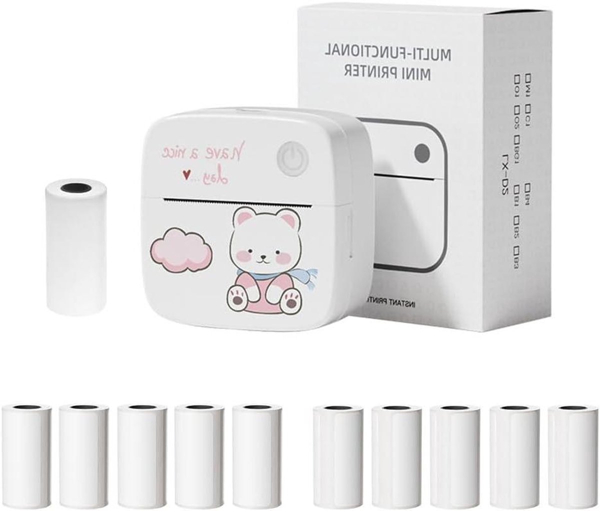 Mini Printer - Label Maker - Labels Printen - Inkless Thermal Printing - 8.2 x 8.2 cm - Blauw