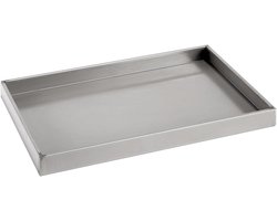 Opvangbak Roestvrij Staal - Lekvrije Bak - Olie Verversen - Drievoudige Rand - 60x40x5 Cm - Zilver