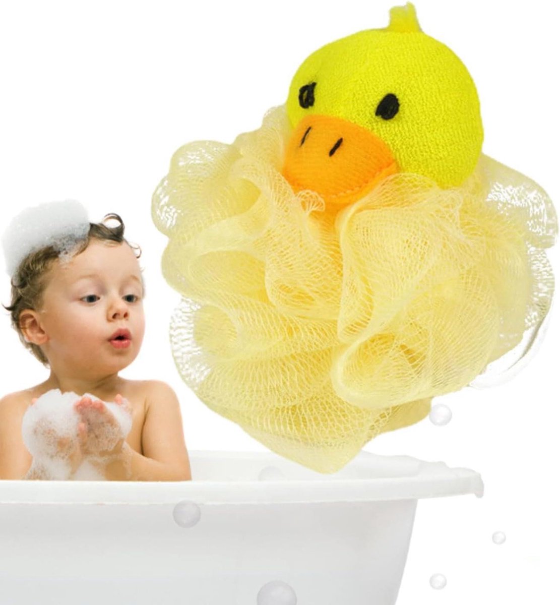 Bad Douche Spons - Body Scrubber - Hygiënisch Werken - Opvallend Ontwerp - 10 x 15 cm - Geel