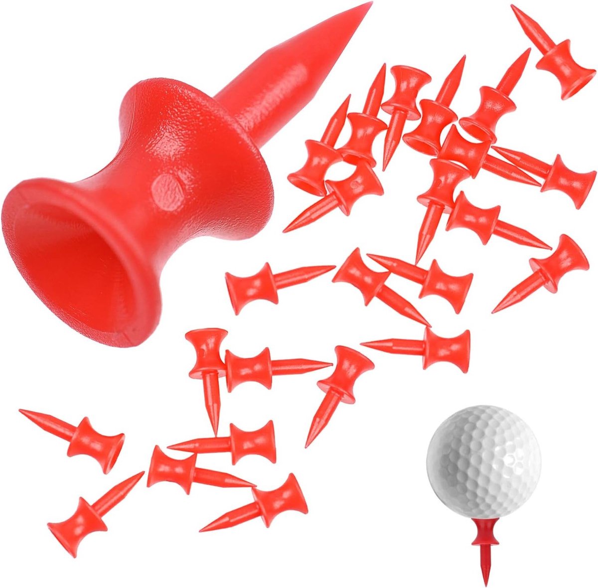 Golf Tees 31mm Rood - Shatterproof Plastic Tees voor Professioneel Golfen - 100 Stuks Accessoires voor Golfbaan
