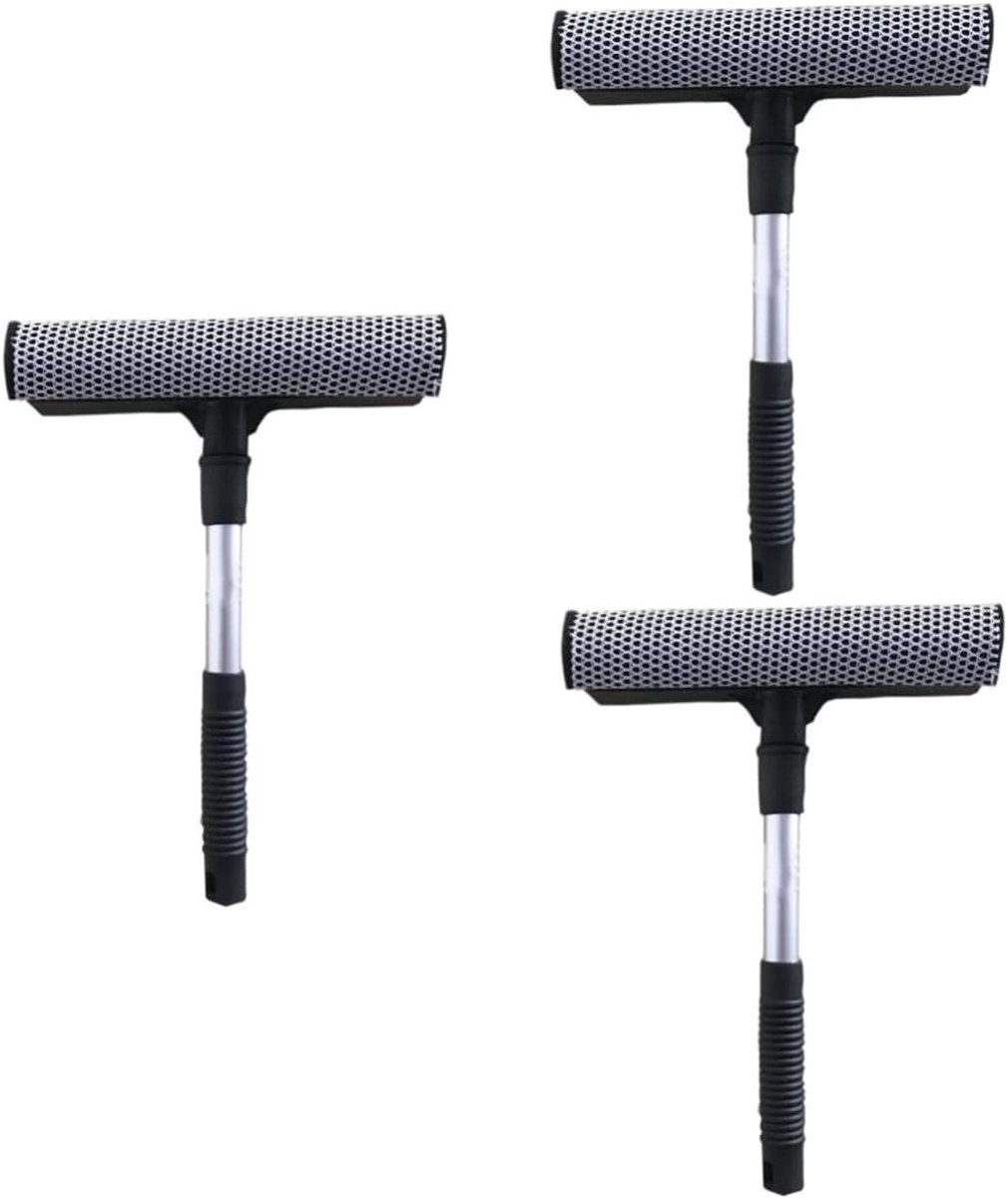 Glaswisser Set - Dubbelzijdige Wisser - Ramen Schoonmaken - Uitschuifbare Steel - 3 Stuks - Zoals Afgebeeld