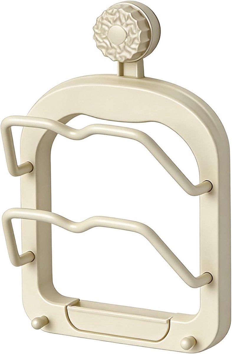 Pannenhouder - Keuken Organizer - Keuken Opbergen - Boorvrije Montage - 20 cm - Romig