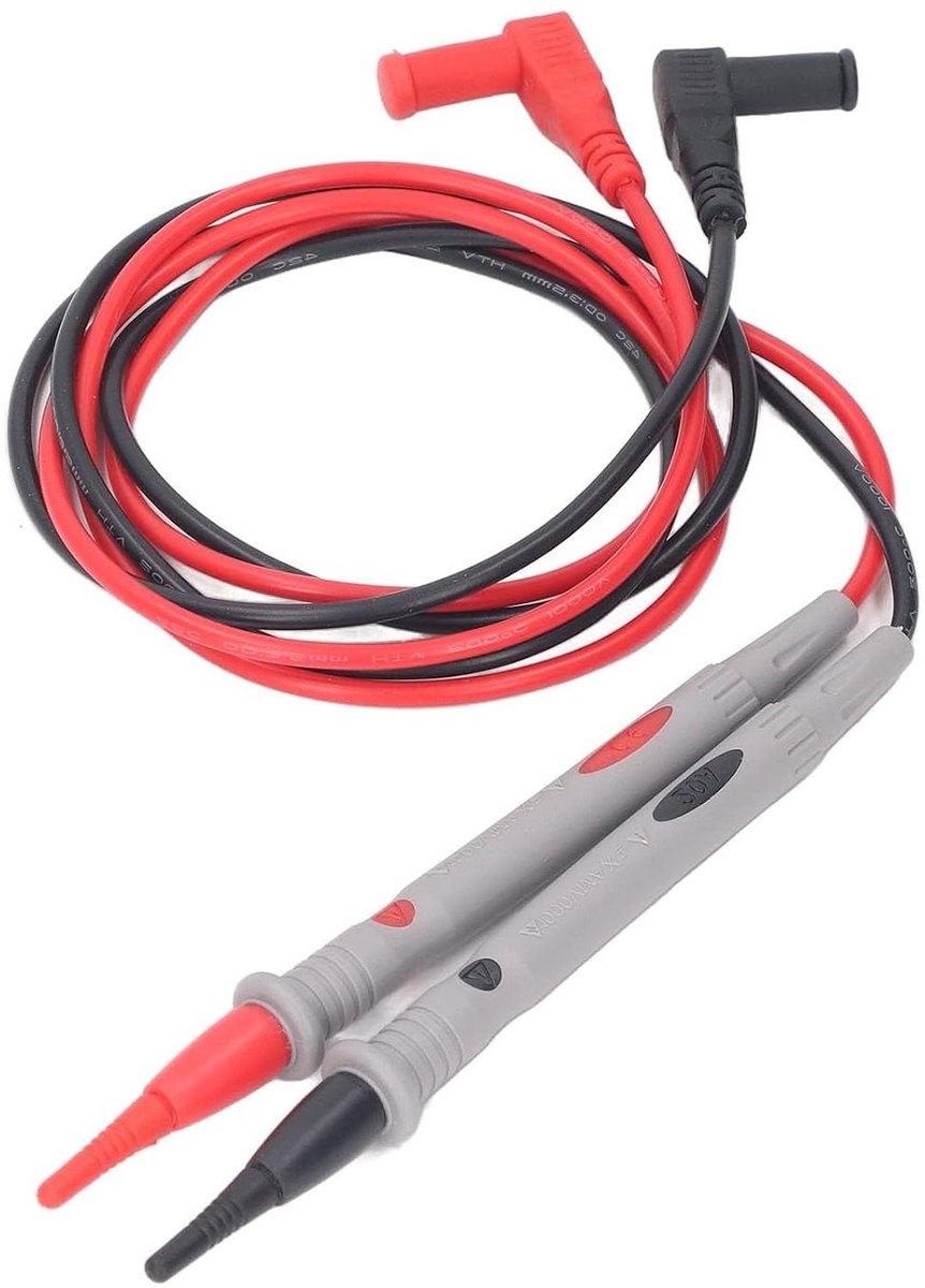 Multimeter Meetsnoerenset - Testkabels - Elektrisch Testen - Dubbel Geïsoleerd PVC - 2 Stuks - Zwart en Rood