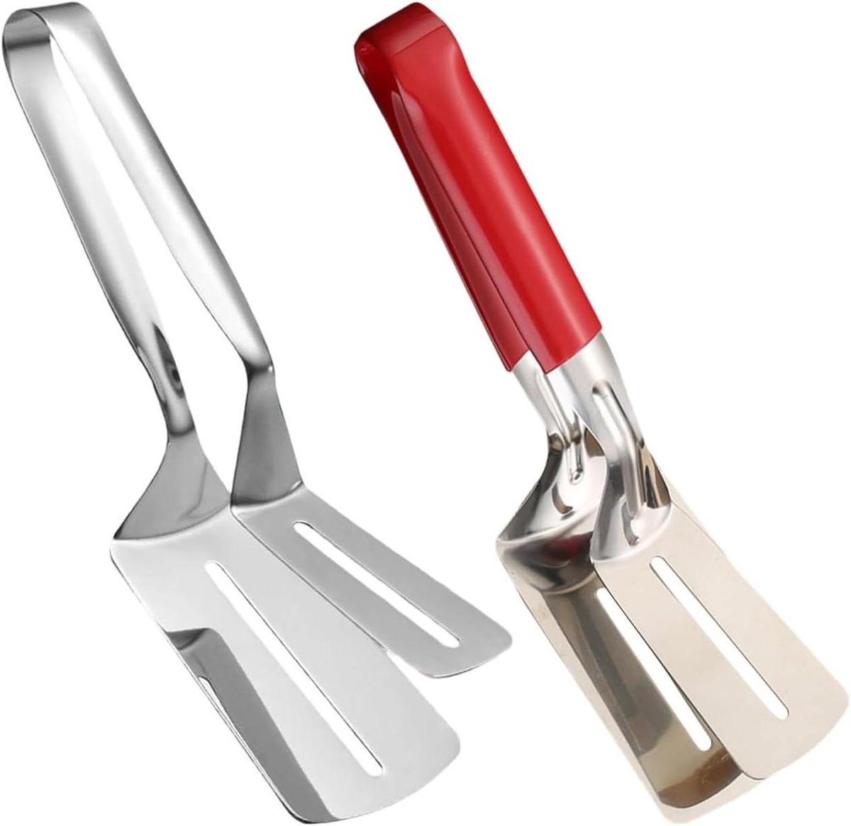 Grillschep - Serveertang - Bakken en serveren - Roestvrij staal - Tweedelige set - Zilver